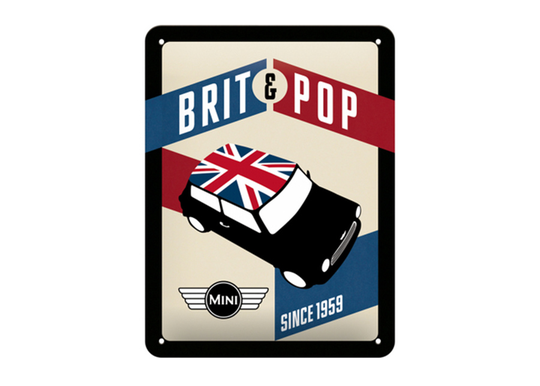 Retro metallitaulu Mini Brit&Pop 15x20 cm