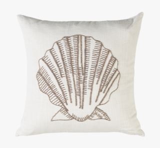 Shell koristetyyny luonnonvalkoinen