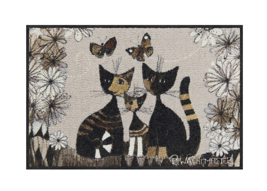 Matto Gatti con Fiori 50x75 cm