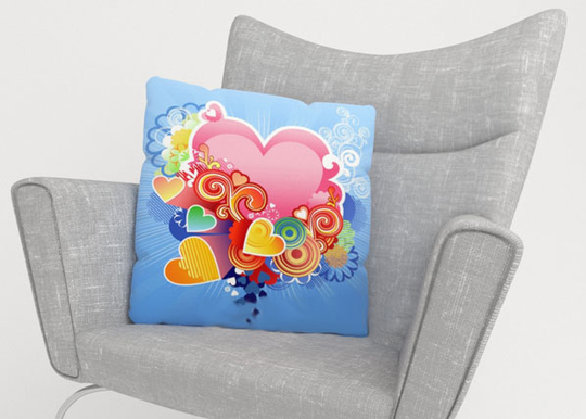 Koristetyynyliina PINK HEART 50x50 cm