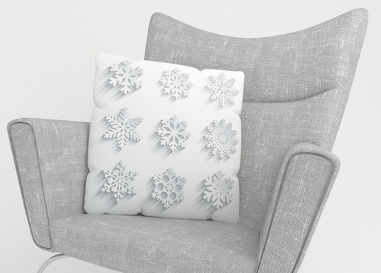 Koristetyynyliina Snowflakes 40x60 cm
