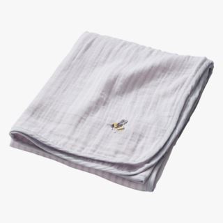 Bumble bee stripe 110x110cm Muslin Blank vauvan viltti sininen