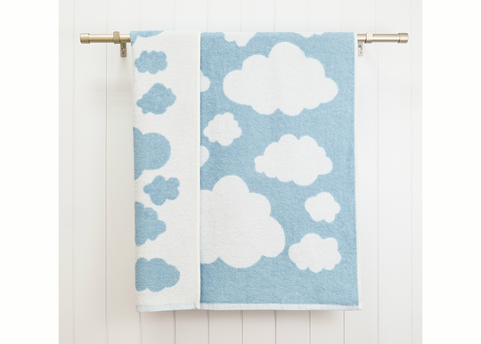 Lasten froteepyyhe Stars 70x120 cm, Clouds 70x120 cm, sininen