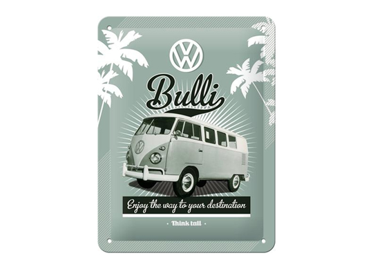 Retro metallitaulu VW Bulli 15x20 cm