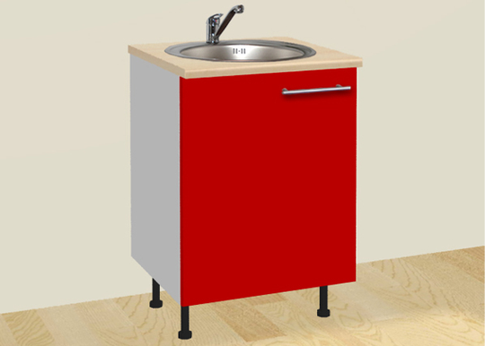 Yksiovinen allaskaappi 60 cm
