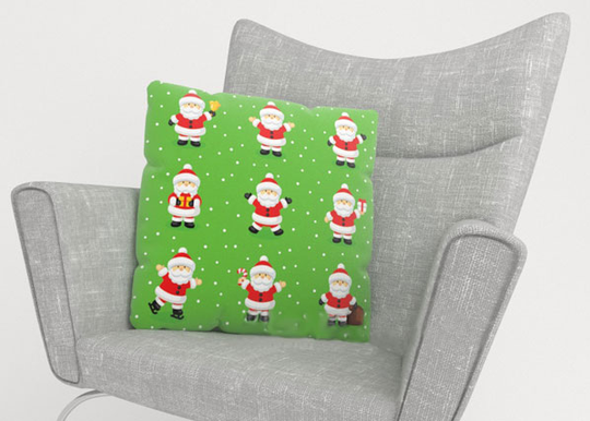 Koristetyynyliina FUNNY SANTAS 40x60 cm