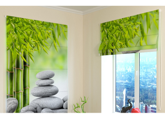 Pimentävä laskosverho Bamboo and Stones 2 60x60 cm