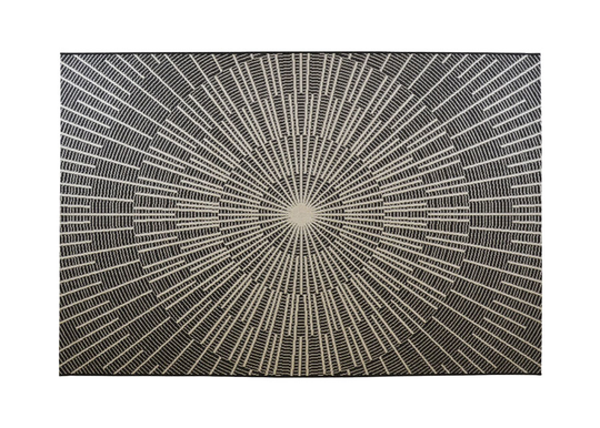 Matto Raggi Ecru Black 194x290 cm