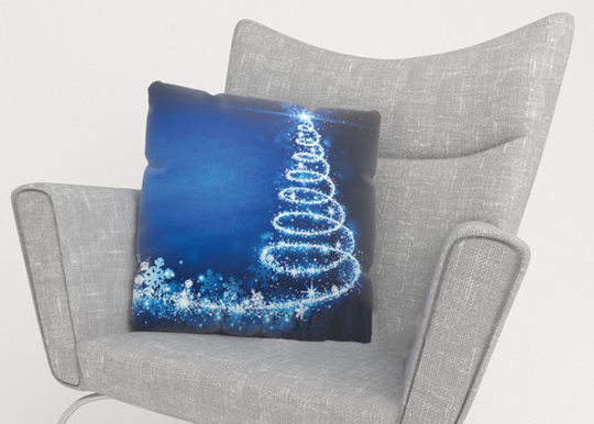 Koristetyynyliina BLUE CHRISTMAS TREE 40x40 cm