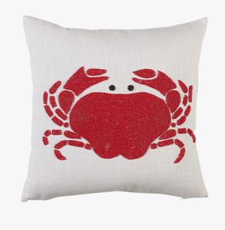 Crab koristetyyny luonnonvalkoinen