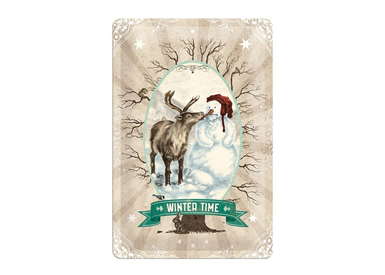 Retrotyylinen metallitaulu WINTER TIME 20x30 cm