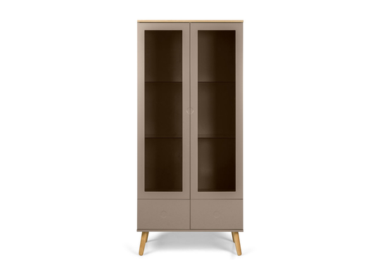 Tenzo vitriinikaappi Dot, taupe/tammi