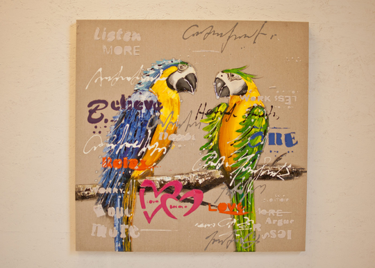 Öljymaalaus Papukaijat 80x80 cm