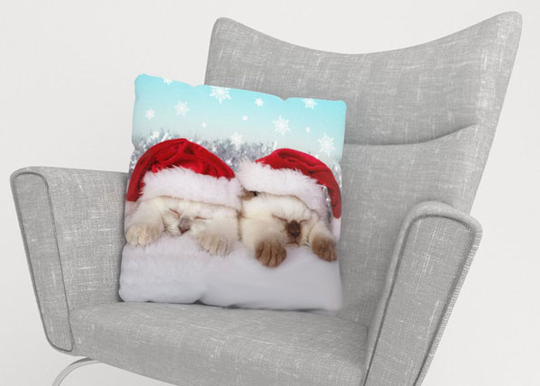 Koristetyynyliina CHRISTMAS KITTENS 40x60 cm