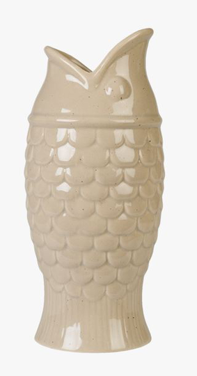 Fish maljakko beige