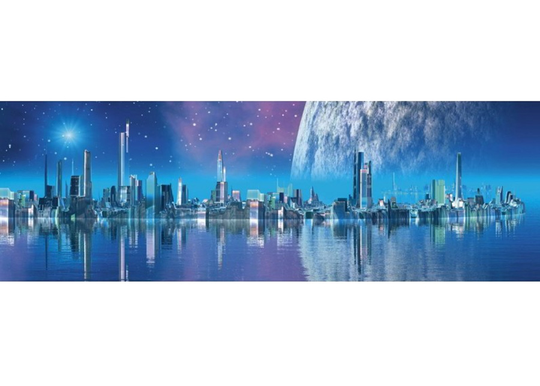 Keittiön välitila Futuristic City 350x60 cm