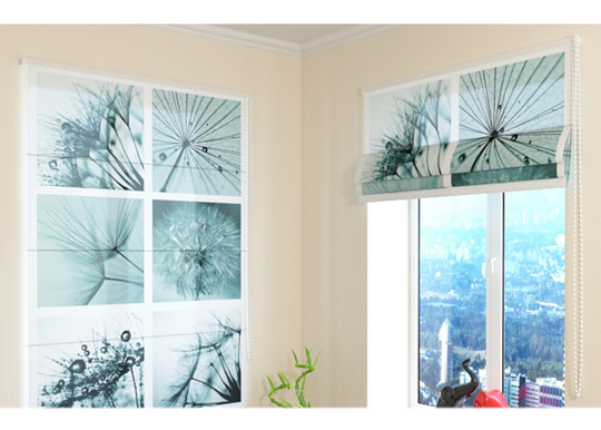 Puolipimentävä laskosverho Dandelion 1 60x60 cm